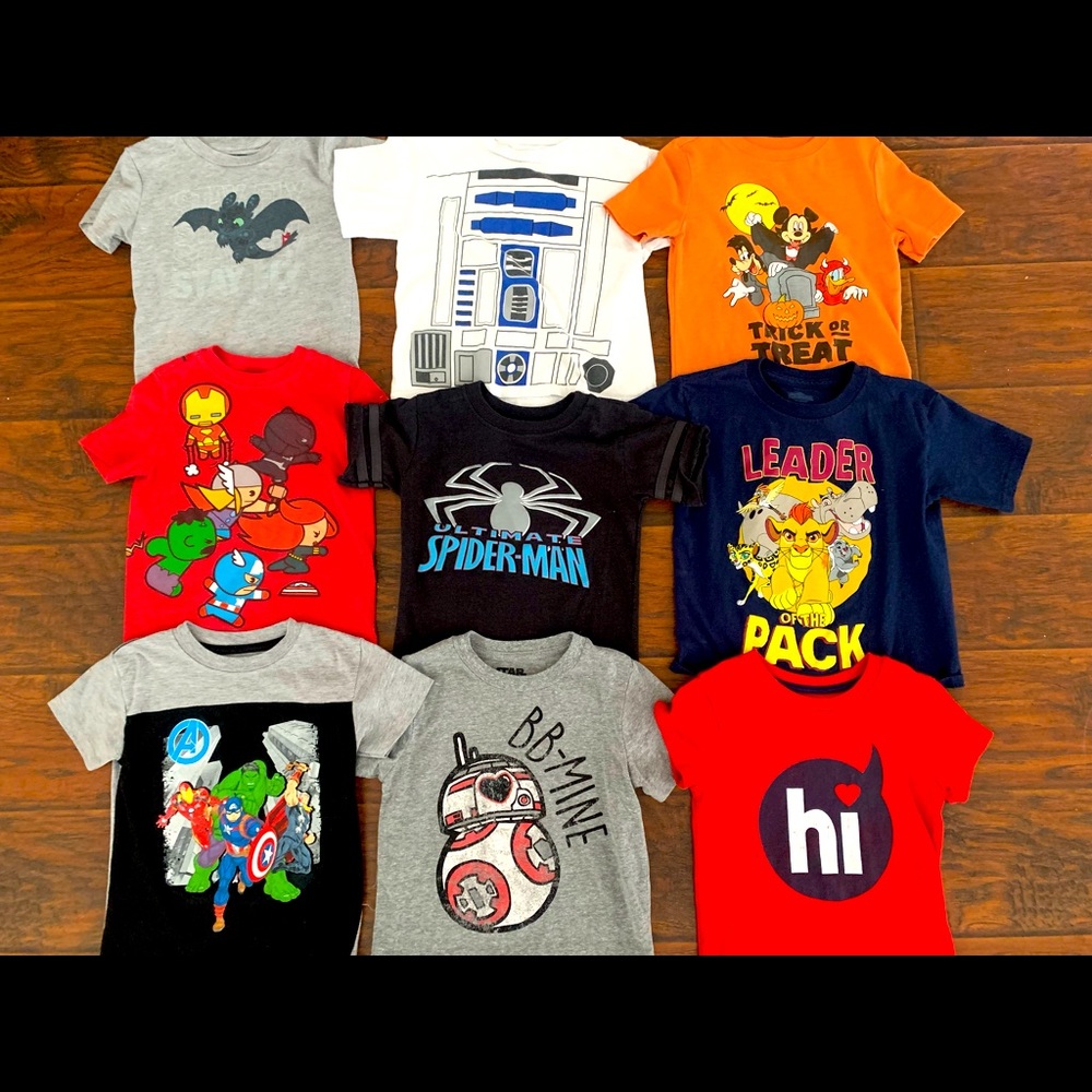 4T character shirt bundle